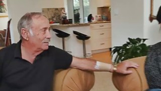 Christine taking two old cocks at once for threesome Thumbnail