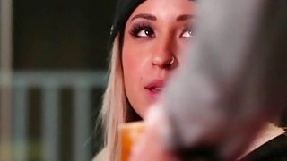 Lesbian lovers Rachel James seduces Goldie Rush and licks her pussy Thumbnail
