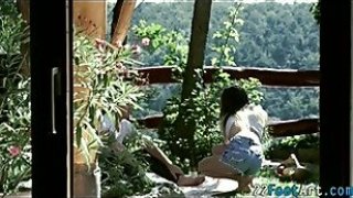 Erotic babe tugging and riding dick Thumbnail
